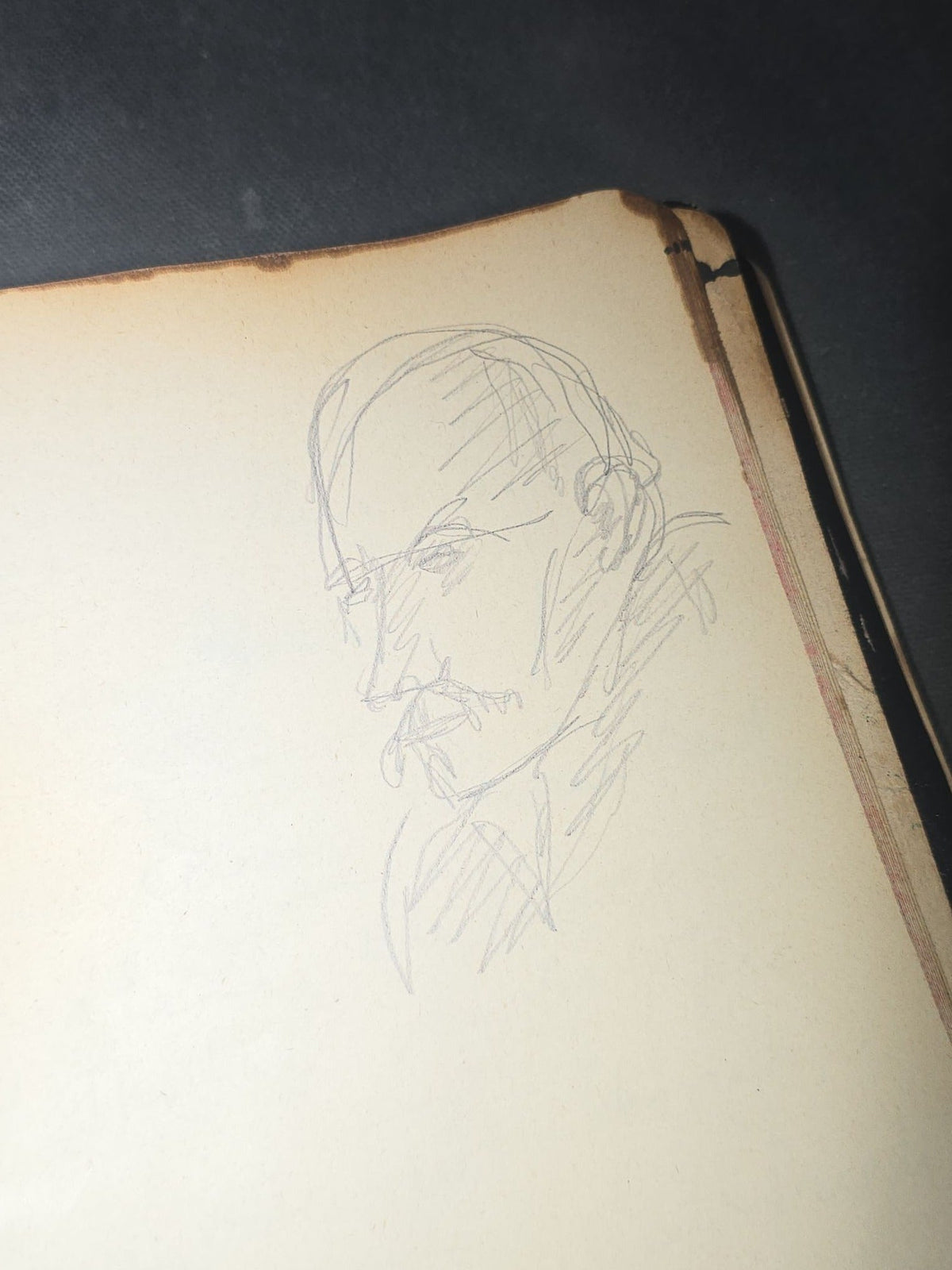Antique Handwritten German-Language Personal Journal of Otto Vorchheimer, Würzburg, Germany, Circa 1928-1931, with Diary Entries, Philosophical Reflections, and Pencil Sketches