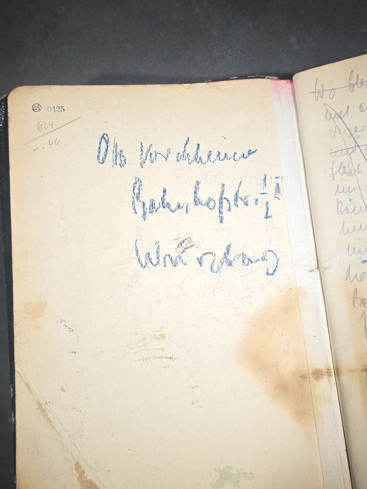 Antique Handwritten German-Language Personal Journal of Otto Vorchheimer, Würzburg, Germany, Circa 1928-1931, with Diary Entries, Philosophical Reflections, and Pencil Sketches