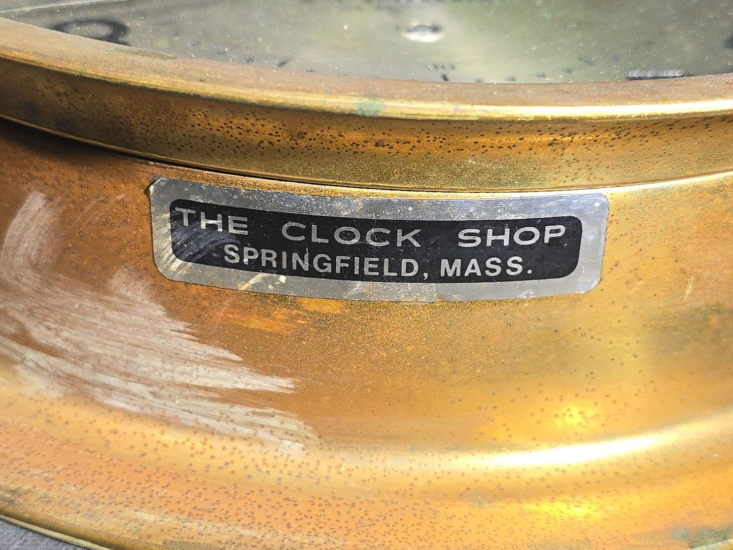 Vintage U.S. Government Ship's Clock in Brass Case with Key, Manufactured by Chelsea Clock Co., Boston, Massachusetts, Serial No. 599500