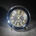 Lot 046 - Vintage 1941 Chelsea Mark I U.S. Navy Deck Ship's Clock with Chrome Case, Serial No. 15093, Black Dial with Subsidiary Seconds, 8" L x 3-1/4" H