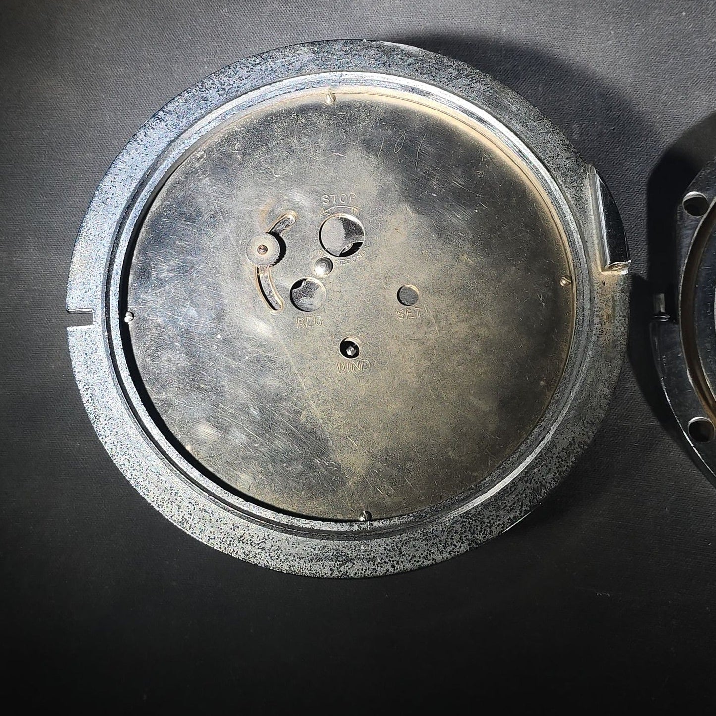 Vintage 1941 Chelsea Mark I U.S. Navy Deck Ship's Clock with Chrome Case, Serial No. 15093, Black Dial with Subsidiary Seconds