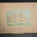 Lot 022 - Antique Hand-Colored Board-Mounted Photograph of the Ship "Ardencraig," J.H. Trask Master, Off Sydney Heads, New South Wales, Australia, January 27, 1898, 12" W x 9-3/4" H