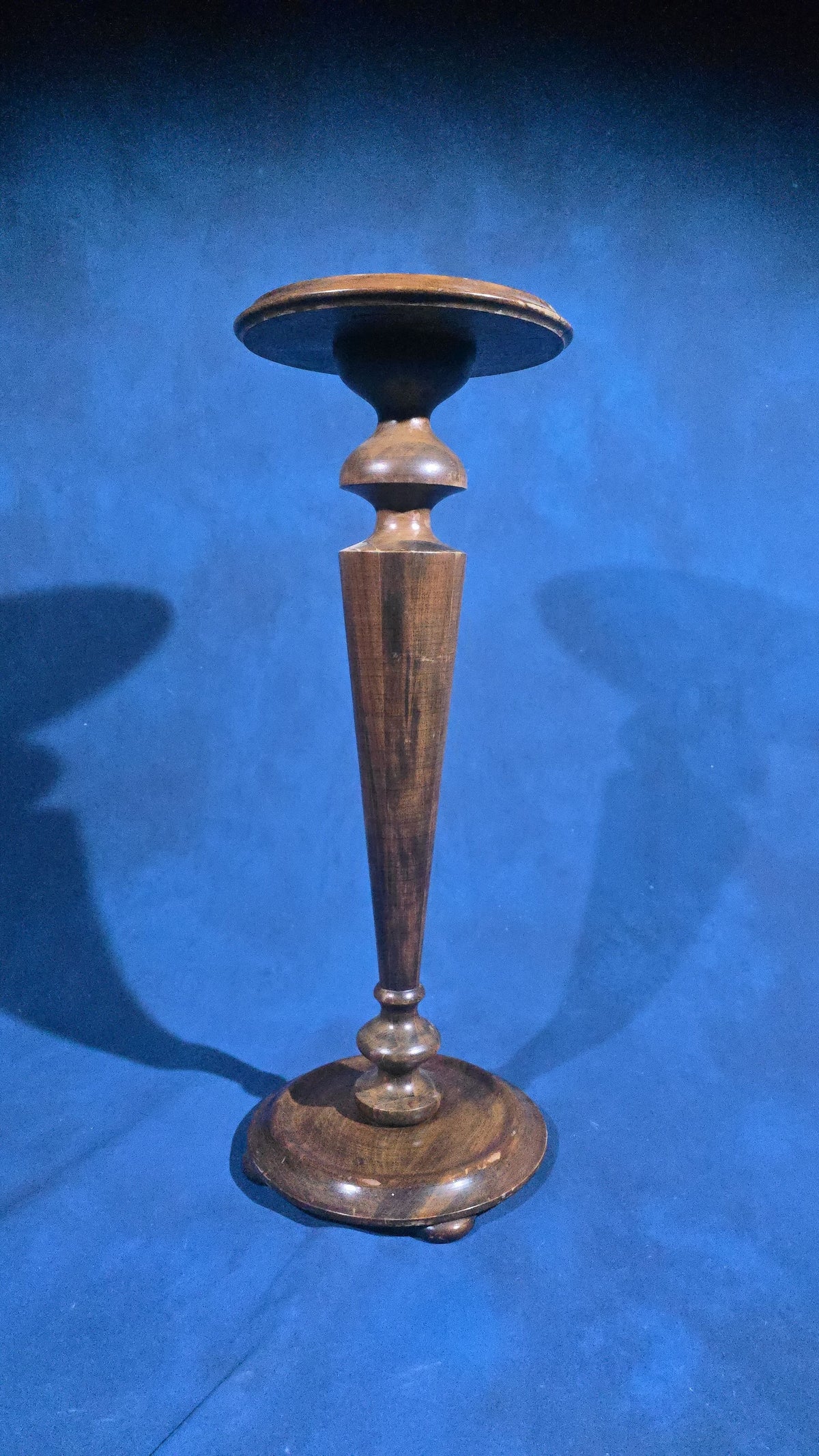 Antique Turned Wood Pedestal Plant Stand, Manufactured by J.B. Van Sciver Co., Camden, New Jersey
