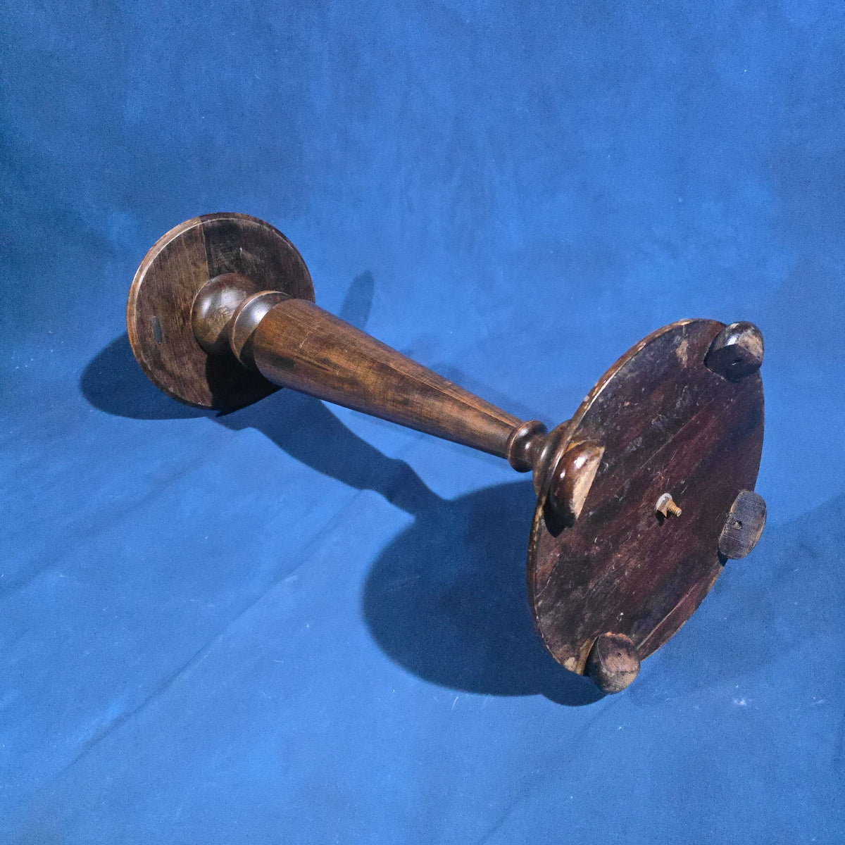 Antique Turned Wood Pedestal Plant Stand, Manufactured by J.B. Van Sciver Co., Camden, New Jersey