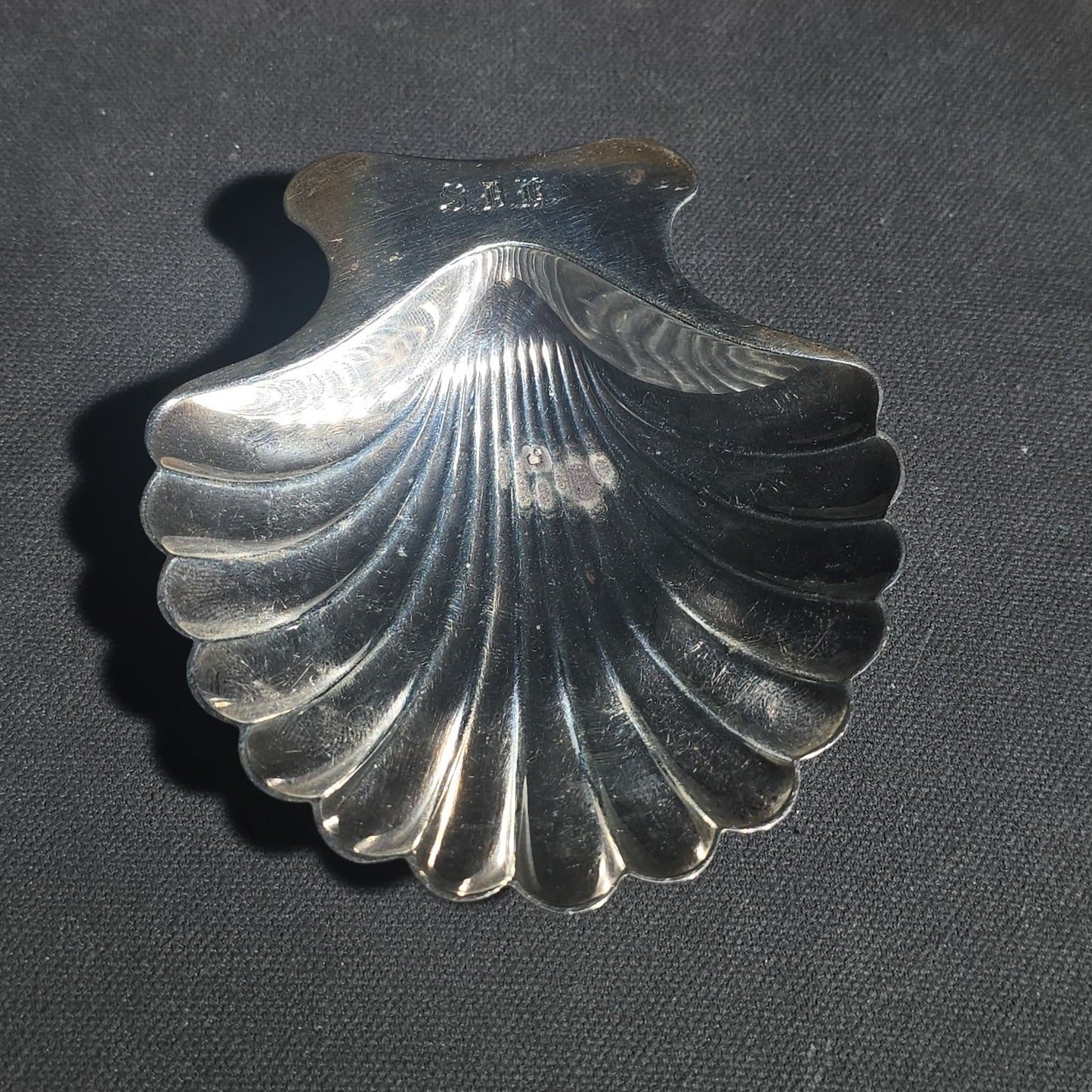 Trio of Vintage Tiffany & Co. Sterling Silver Scallop Shell Dishes, Monogrammed "S.D.H."