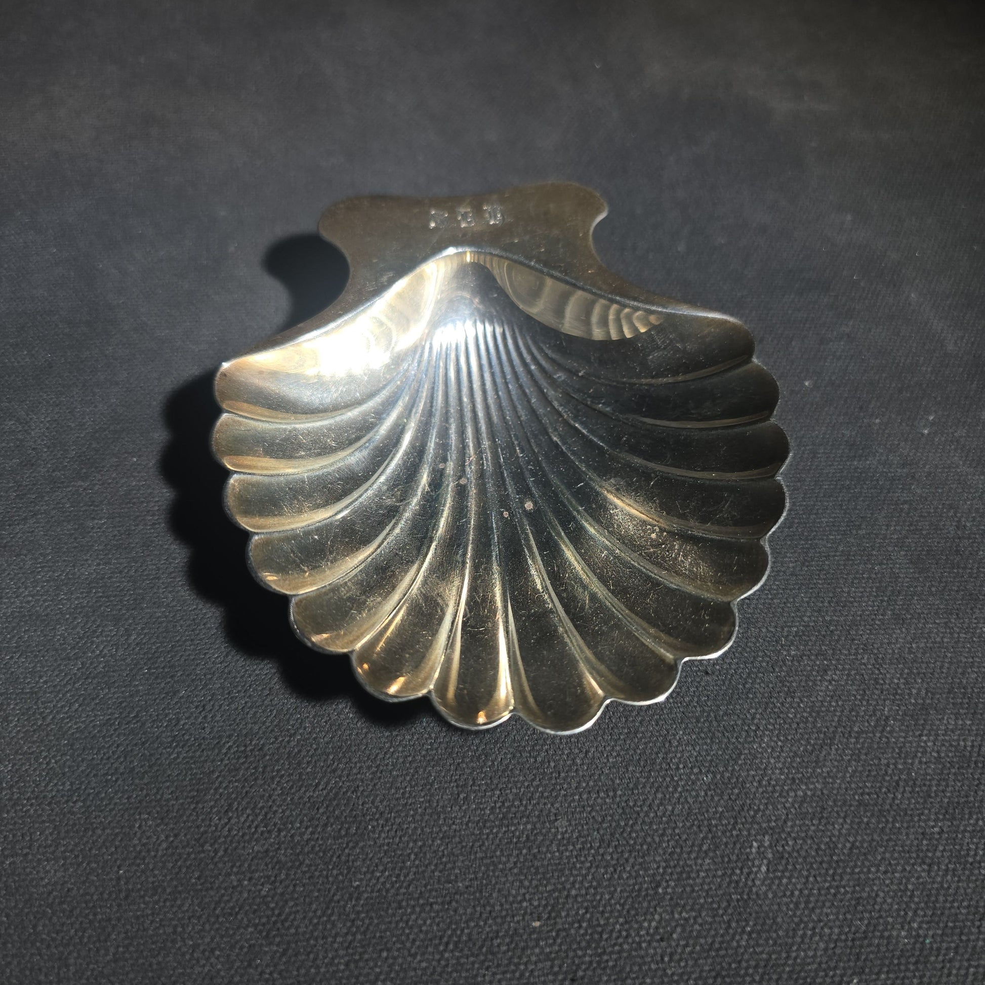 Trio of Vintage Tiffany & Co. Sterling Silver Scallop Shell Dishes, Monogrammed "S.D.H."
