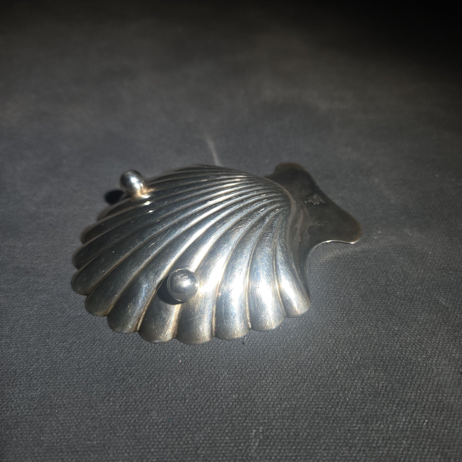 Trio of Vintage Tiffany & Co. Sterling Silver Scallop Shell Dishes, Monogrammed "S.D.H."