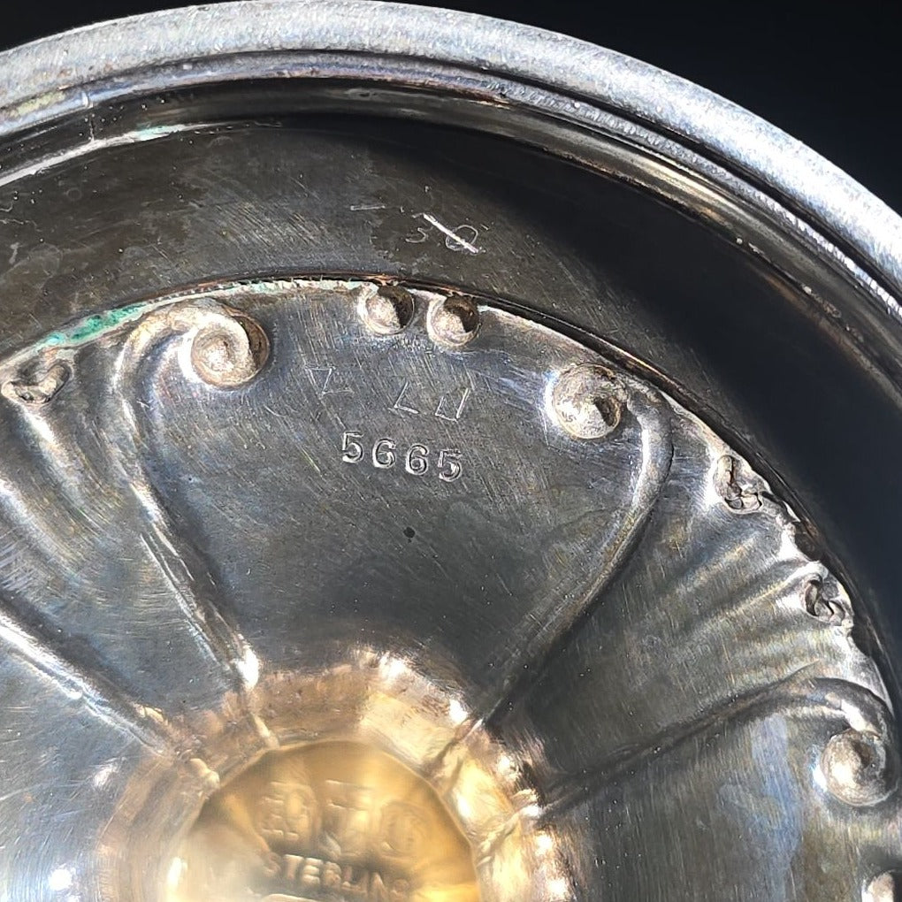 Antique Gorham Sterling Silver After-Dinner Coffee Pot with Repousse Floral Decoration, Engraved 1879 and 1904 Silver Anniversary Dates, Pattern 5665, 1-1/2 Pint