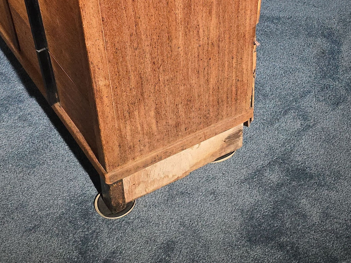 Antique Dental Cabinet with Multi-Drawer Base and Glass-Front Upper Cabinets, Manufactured by Weber