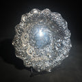 Lot 007 - Antique Sterling Silver Repousse Chrysanthemum Bowl with Monogram, Pattern 5919, 7-1/2" L, Total Weight 128 g