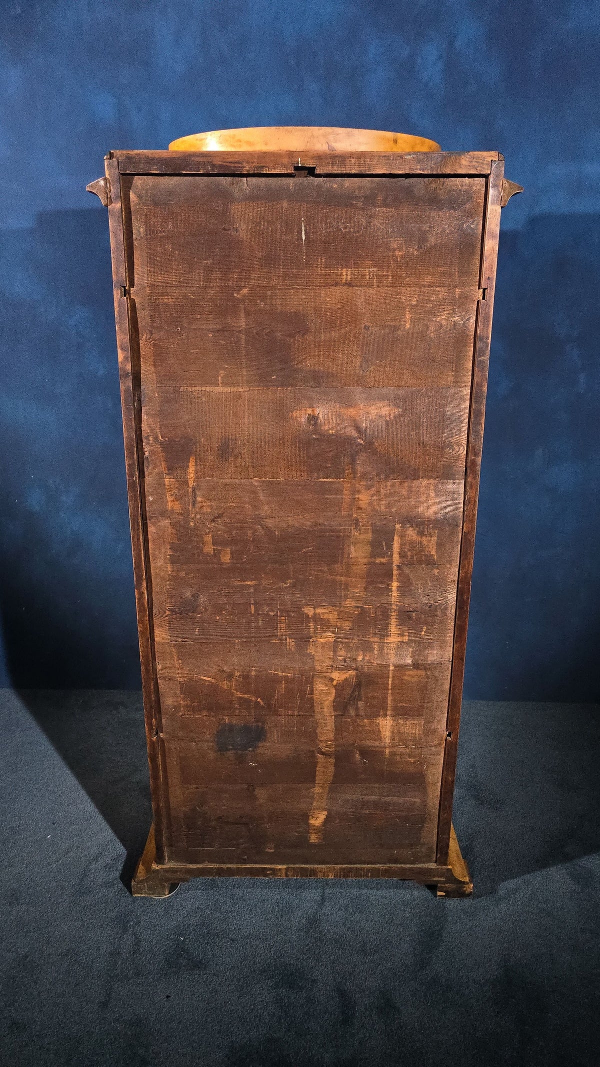 Antique Biedermeier Birch Cabinet with Drawer, Shelved Interior, and Ebonized Accents