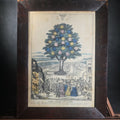 Lot 019 - Antique Framed Hand-Colored Lithograph Print, "The Tree of Life," Religious Allegory with New Jerusalem and Figures of Sin and Salvation, Lithographed and Published by J. Baillie, New York, 1846, 12-1/2" W x 16-1/2" H