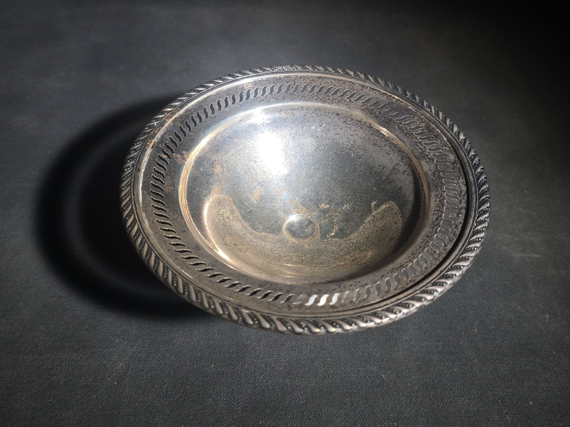 Pair of Vintage Weighted Sterling Silver Pedestal Compotes with Monograms