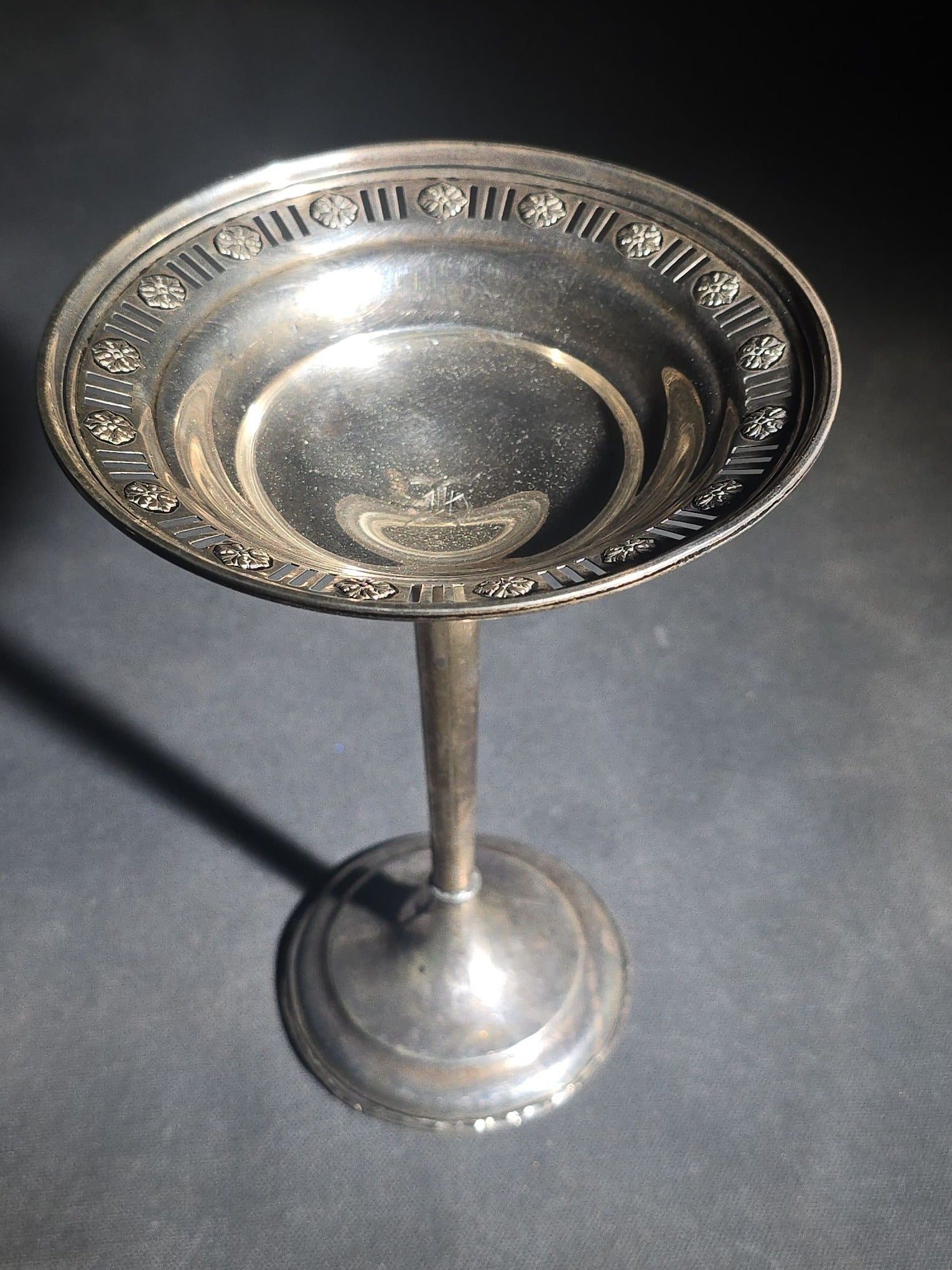 Pair of Vintage Weighted Sterling Silver Pedestal Compotes with Monograms