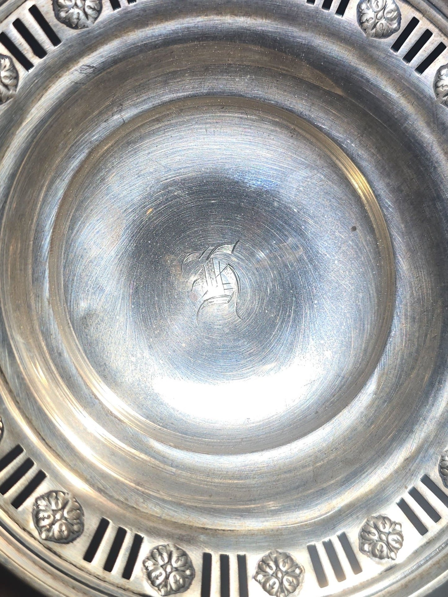 Pair of Vintage Weighted Sterling Silver Pedestal Compotes with Monograms
