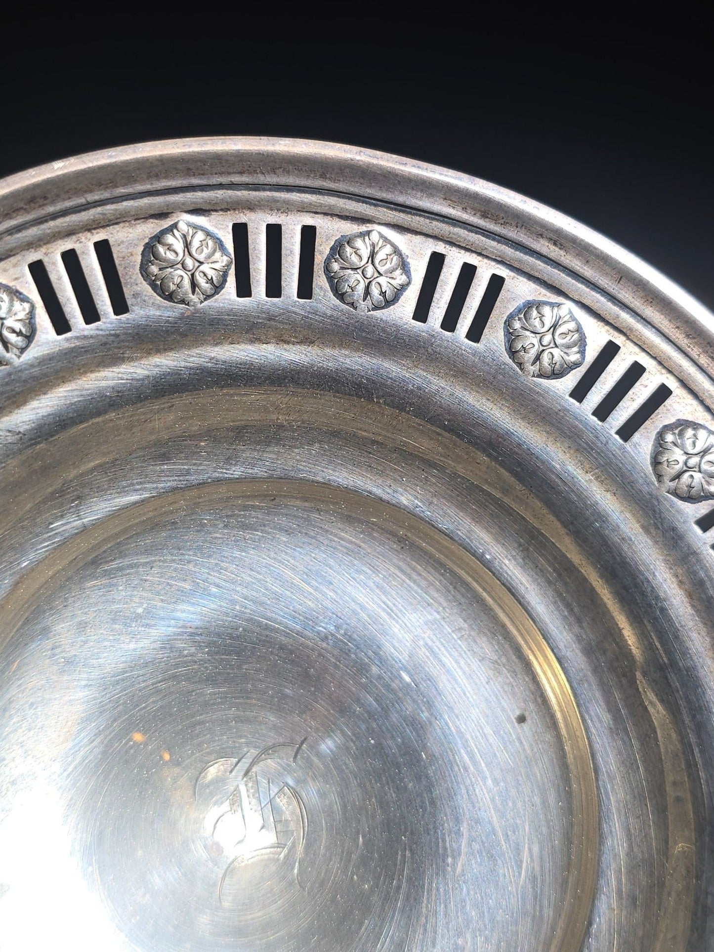 Pair of Vintage Weighted Sterling Silver Pedestal Compotes with Monograms
