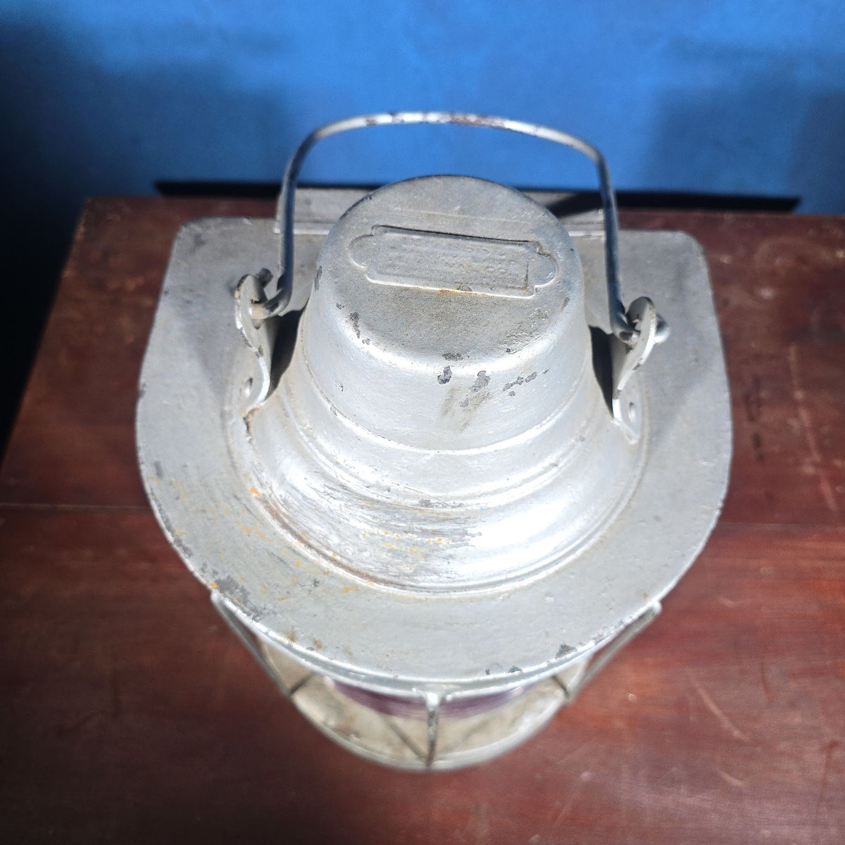 Vintage Red Fresnel Globe Signal Lantern, Manufactured by Dressel Railway Lamp and Signal Company, Arlington, New Jersey