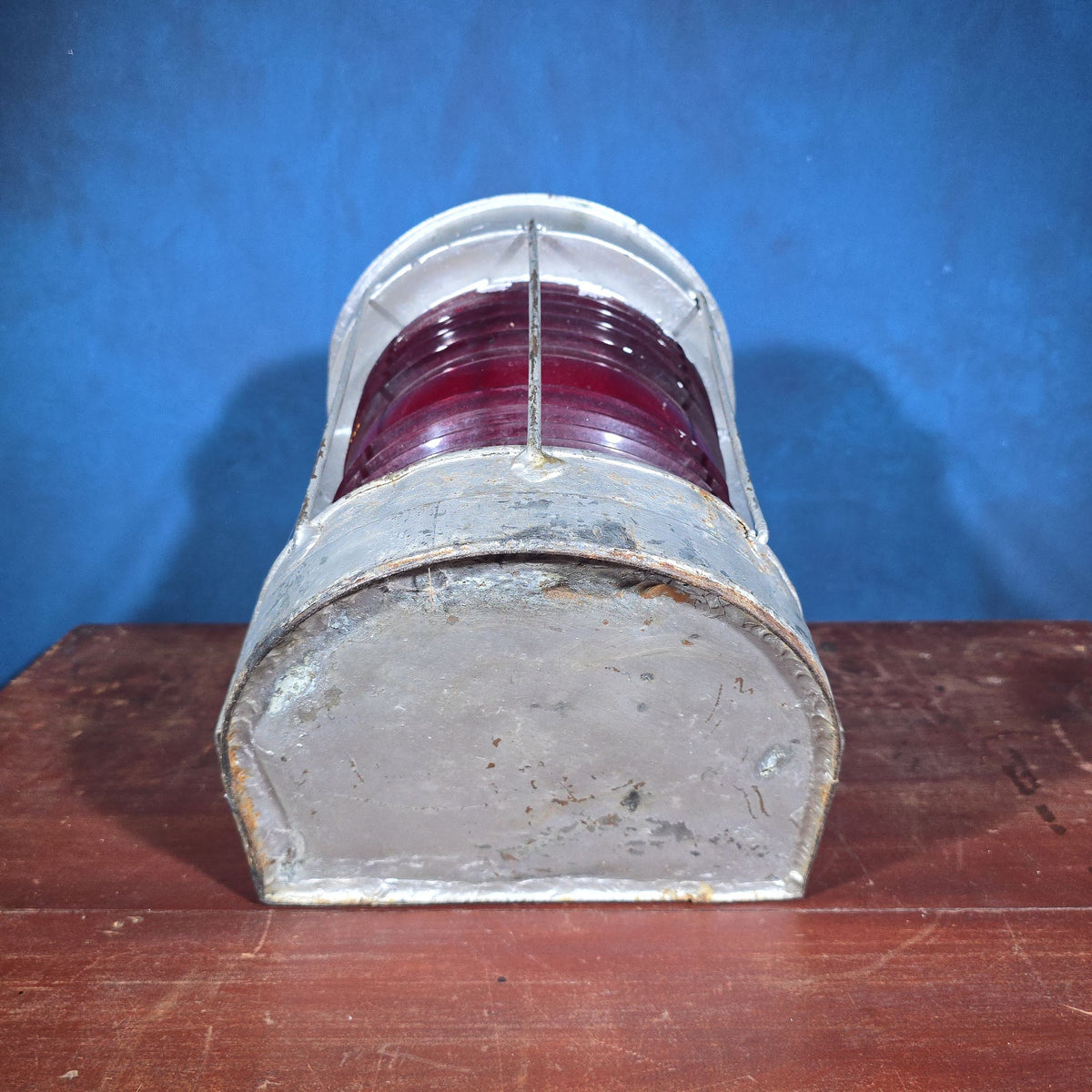 Vintage Red Fresnel Globe Signal Lantern, Manufactured by Dressel Railway Lamp and Signal Company, Arlington, New Jersey