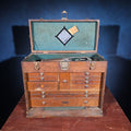 Lot 053 - Antique Oak Machinist's Tool Chest with Contents, Manufactured by H. Gerstner & Sons, Dayton, Ohio, 21" L x 17" H