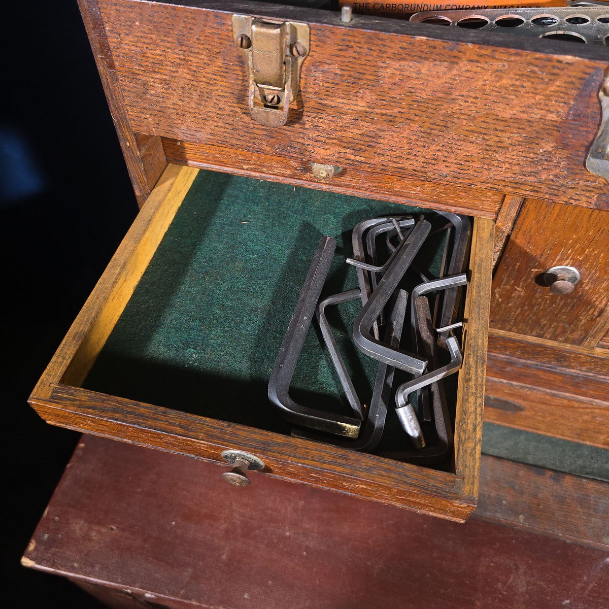 Antique Oak Machinist's Tool Chest with Contents, Manufactured by H. Gerstner & Sons, Dayton, Ohio