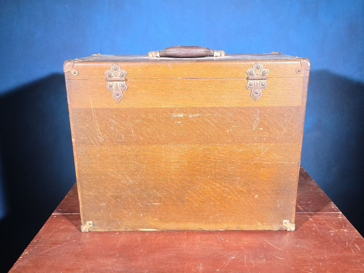 Antique Oak Machinist's Tool Chest with Contents, Manufactured by H. Gerstner & Sons, Dayton, Ohio