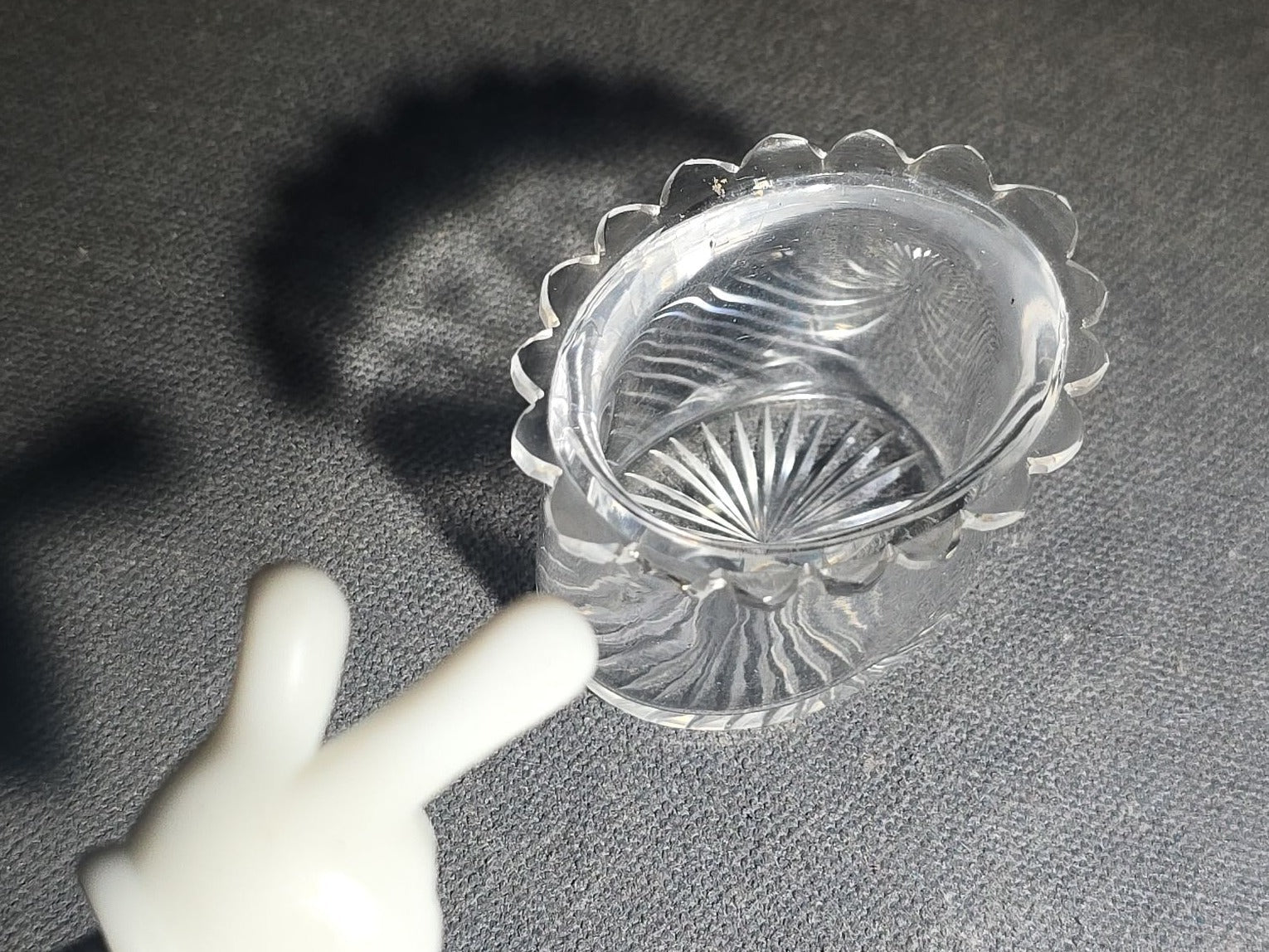 Two Pairs of Antique Open Salt Cellars with Glass Inserts in Rococo and Neoclassical Styles, Note Chips to All Four Glass Inserts