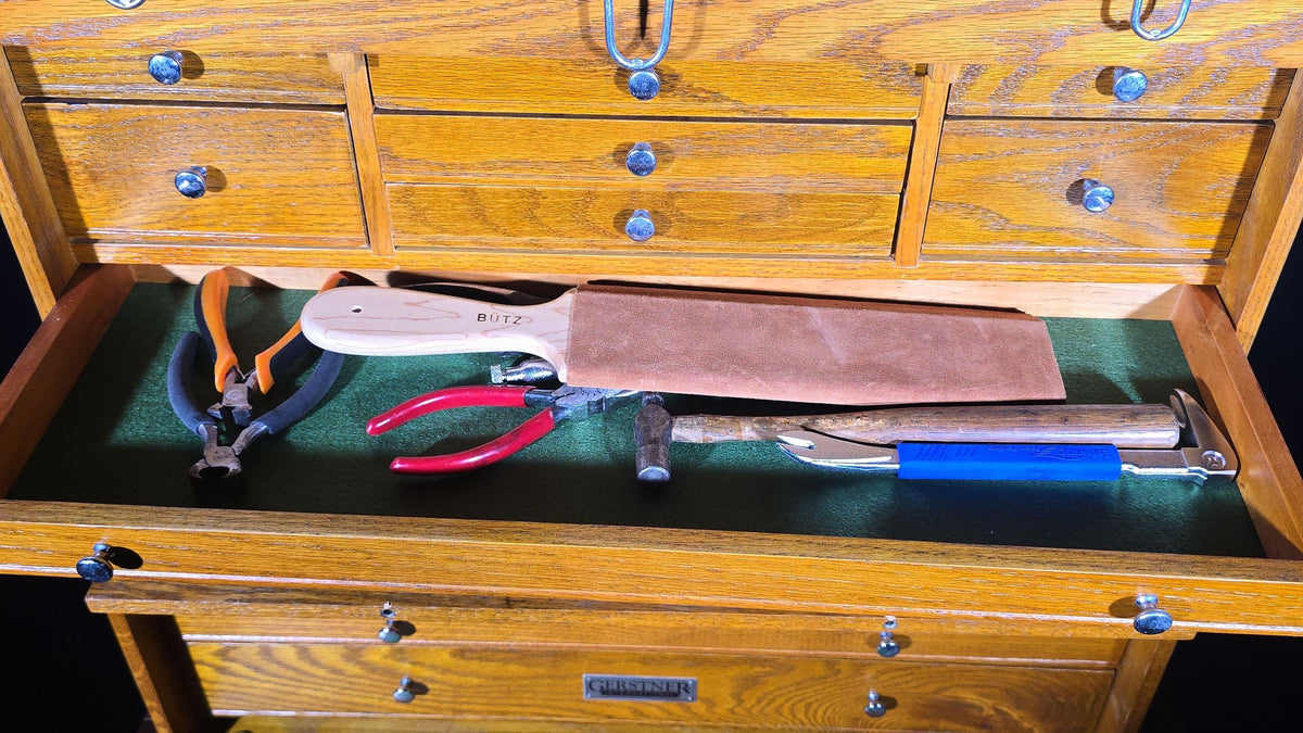 Vintage Oak Machinist's Tool Chest with Matching Base and Contents, Manufactured by Gerstner International, Dayton, Ohio
