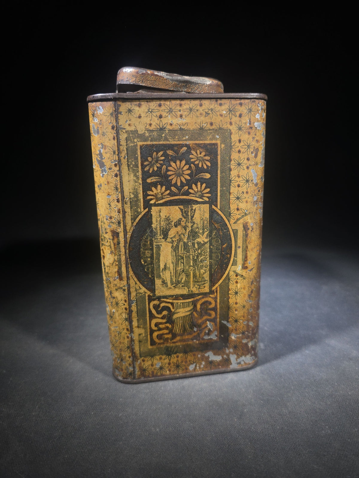 Antique Dr. White's Celebrated Cough Drops Tin Lithograph Advertising Store Bin, E. Greenfield's Son & Co. Agents, 44 Barclay Street, New York