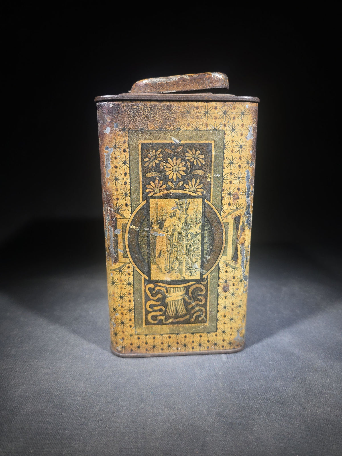 Antique Dr. White's Celebrated Cough Drops Tin Lithograph Advertising Store Bin, E. Greenfield's Son & Co. Agents, 44 Barclay Street, New York