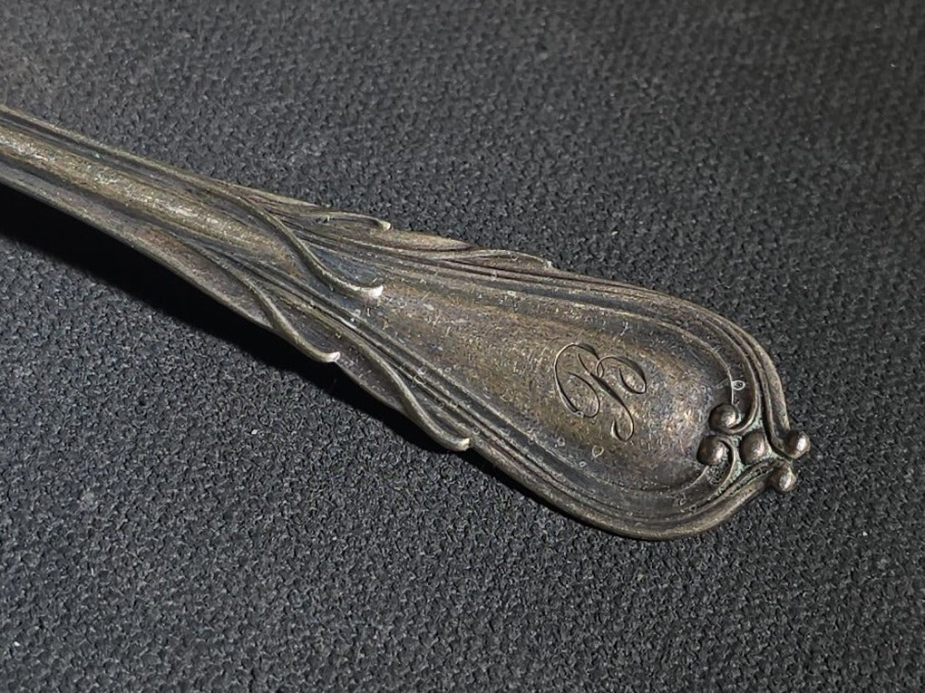 Grouping of Including Four Sterling Silver Spoons (92 g Total Weight), an 800 Silver Spoon (28 g), and German Silver Chatelaine Accessory