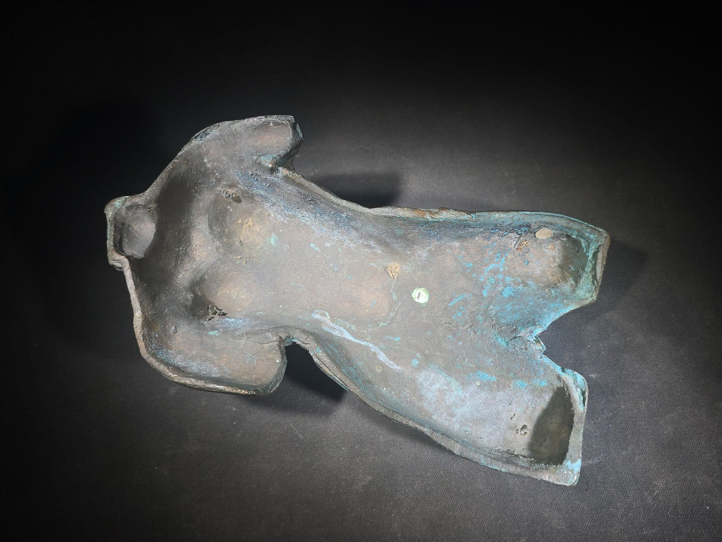 Vintage Bronze Female Nude Torso Sculpture with Verdigris Patina