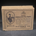 Lot 043 - Antique "Choisa" Cordialized Tea Drops Advertising Box with Silhouette Tea Scene Graphic, S.S. Pierce Co., Boston, Massachusetts, 4-5/8" L