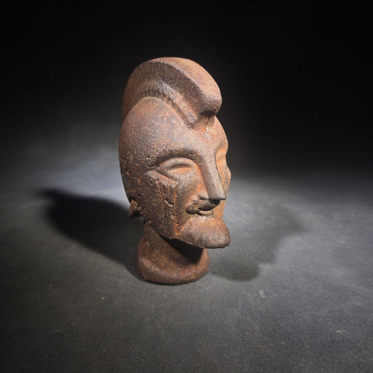 Antique Cast Iron Figural Spartan Warrior Head