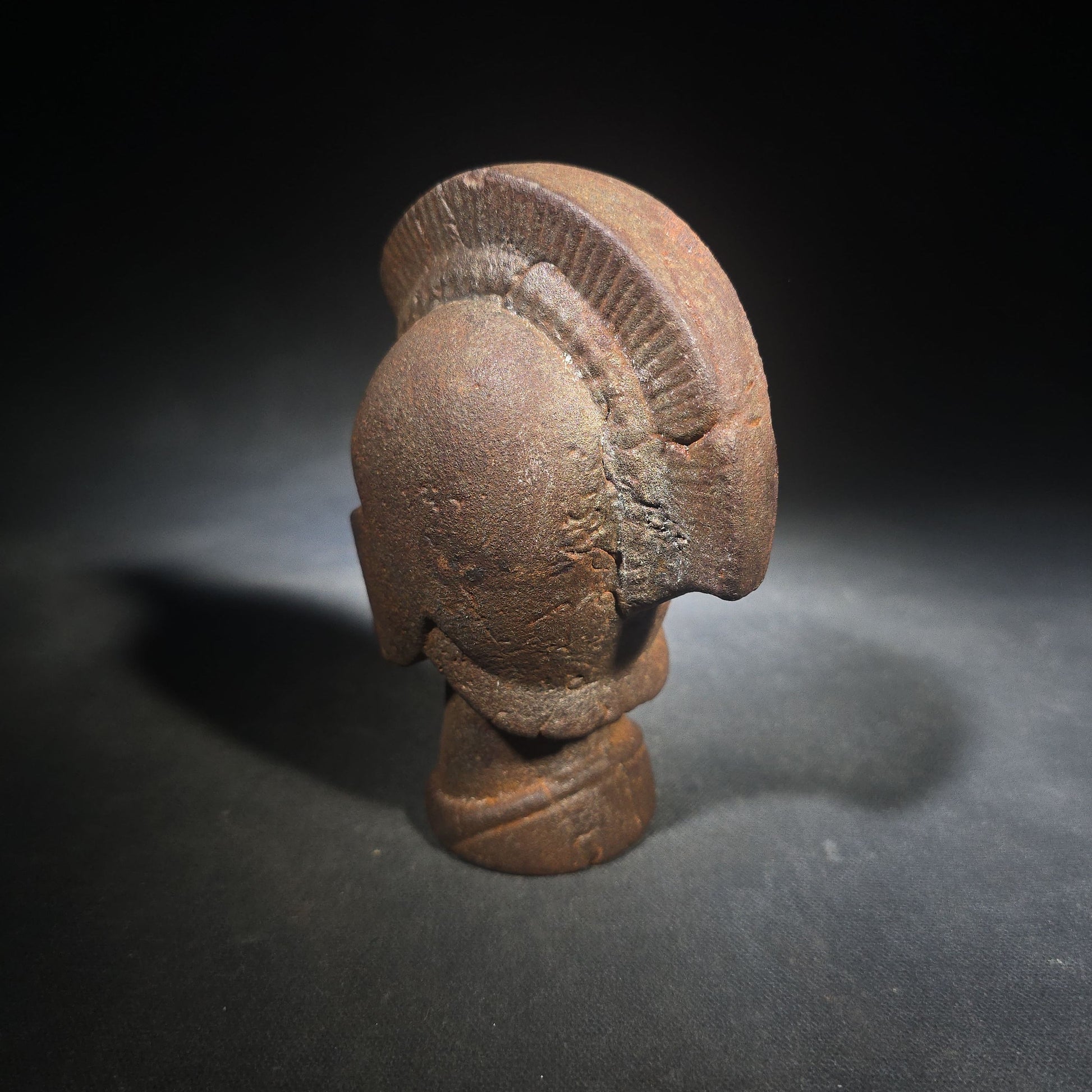 Antique Cast Iron Figural Spartan Warrior Head
