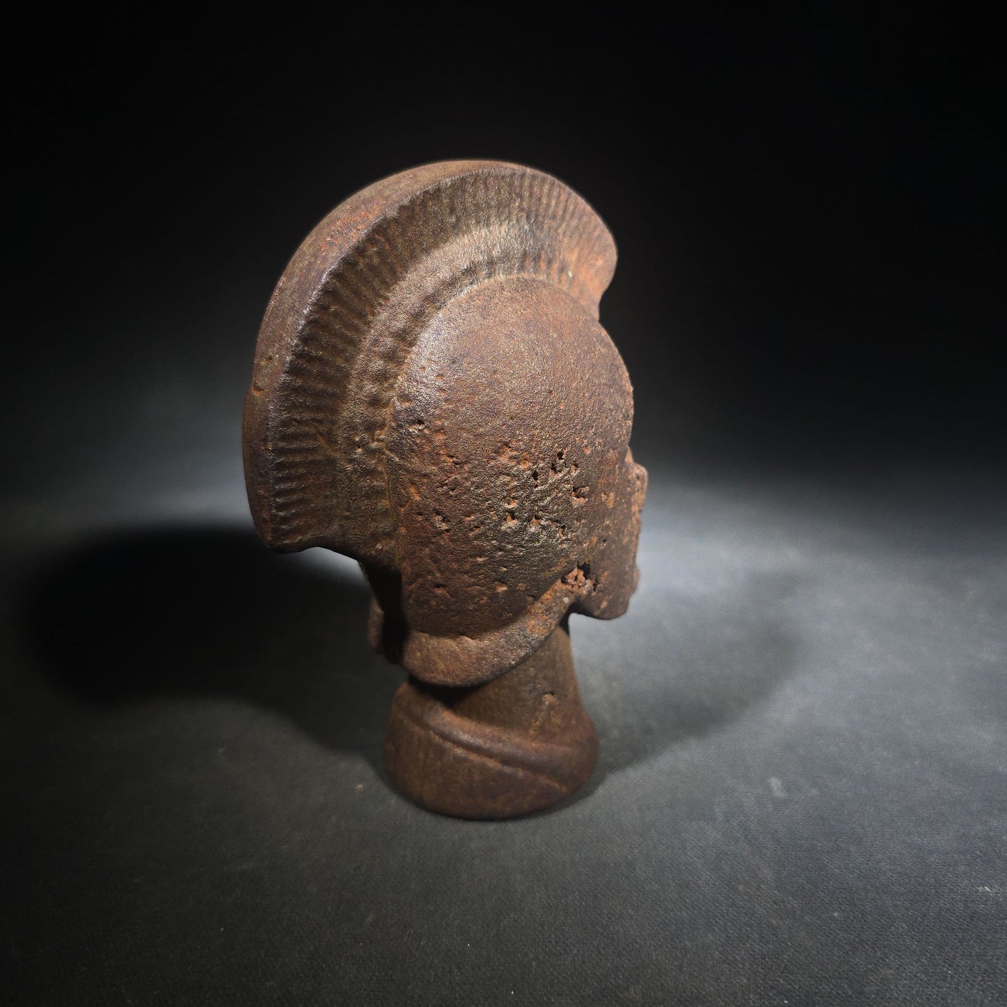 Antique Cast Iron Figural Spartan Warrior Head