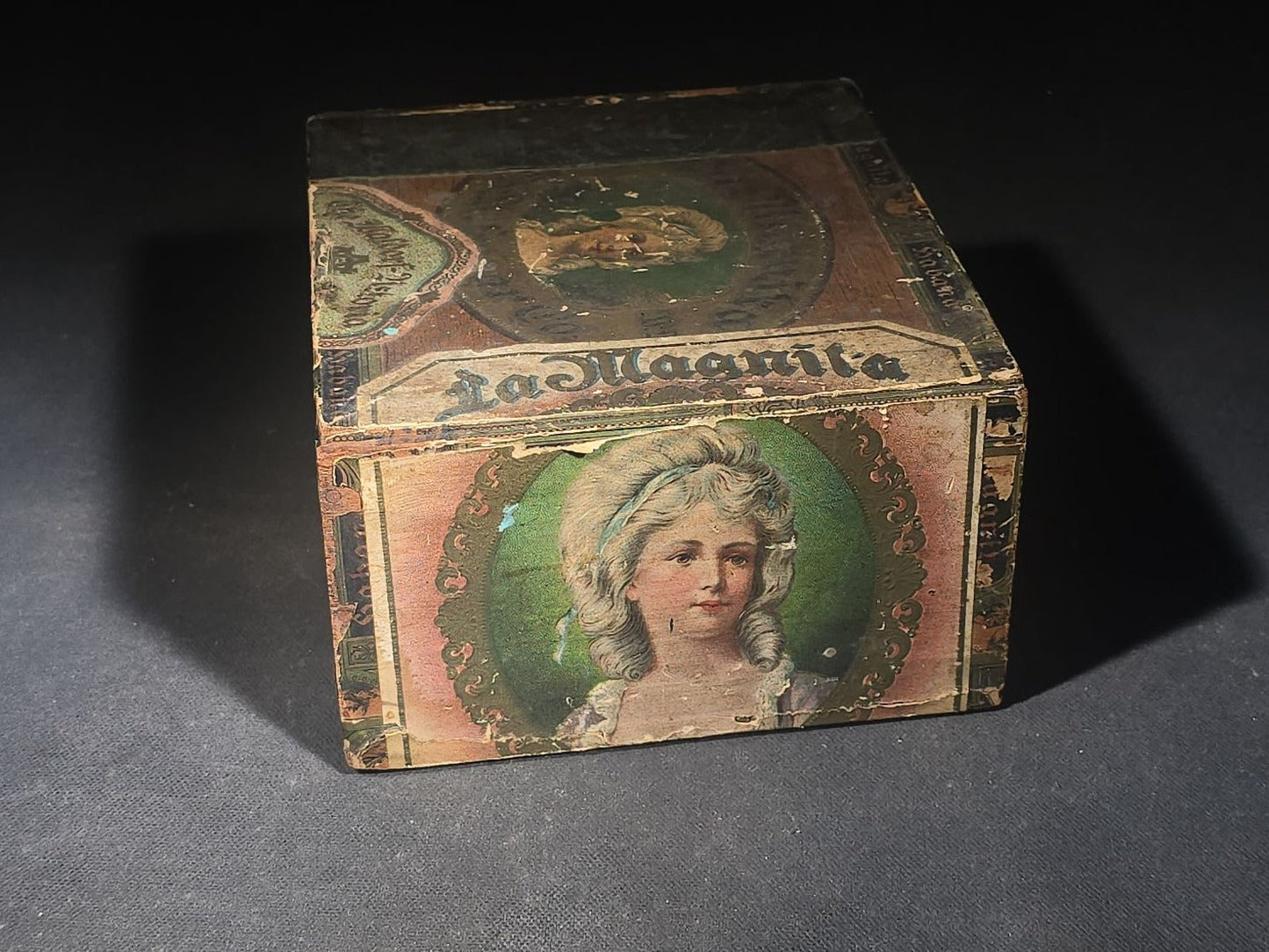 Pair of Antique Wooden Cigar Boxes including La Magnita Puritanos Finos by The Waldorf-Astoria Segar Co. and H.O. Walker's Say-So Cigar