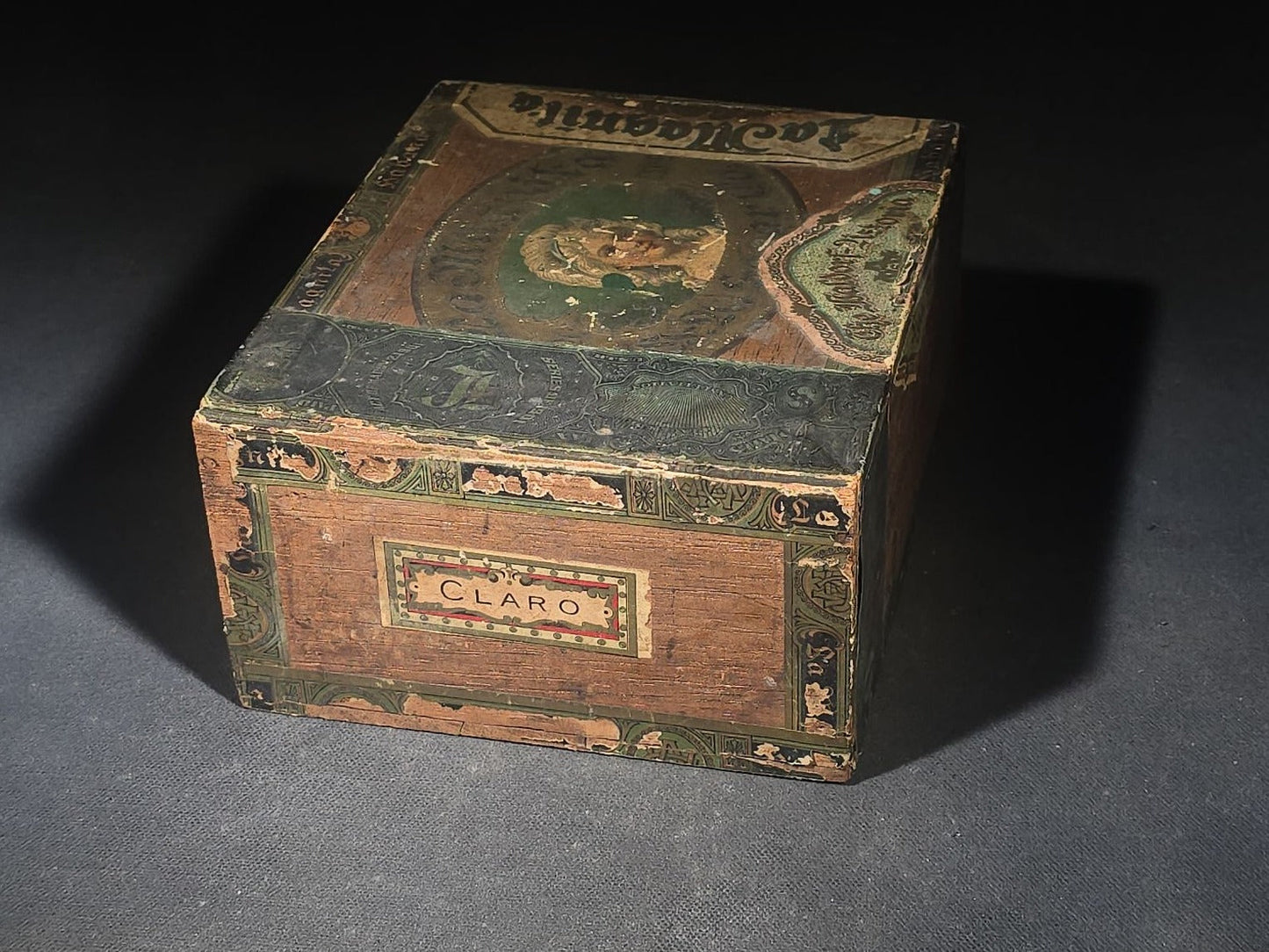 Pair of Antique Wooden Cigar Boxes including La Magnita Puritanos Finos by The Waldorf-Astoria Segar Co. and H.O. Walker's Say-So Cigar