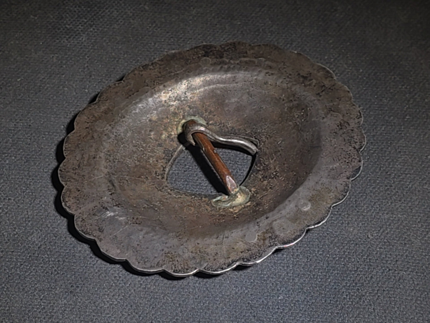 Pair of Vintage Southwestern Sterling Silver Belt Buckles including Turquoise-Set Petal Form and Stamped Oval Concho