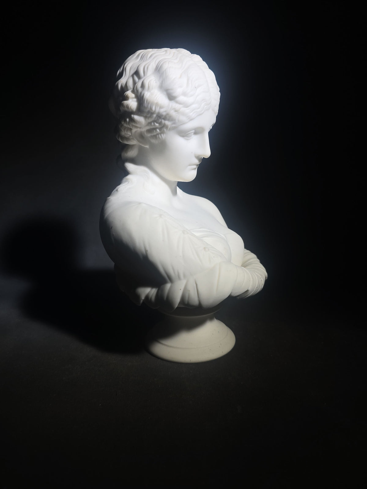 Vintage Parian Ware Bust of Clytie After the Antique Roman Marble in the British Museum
