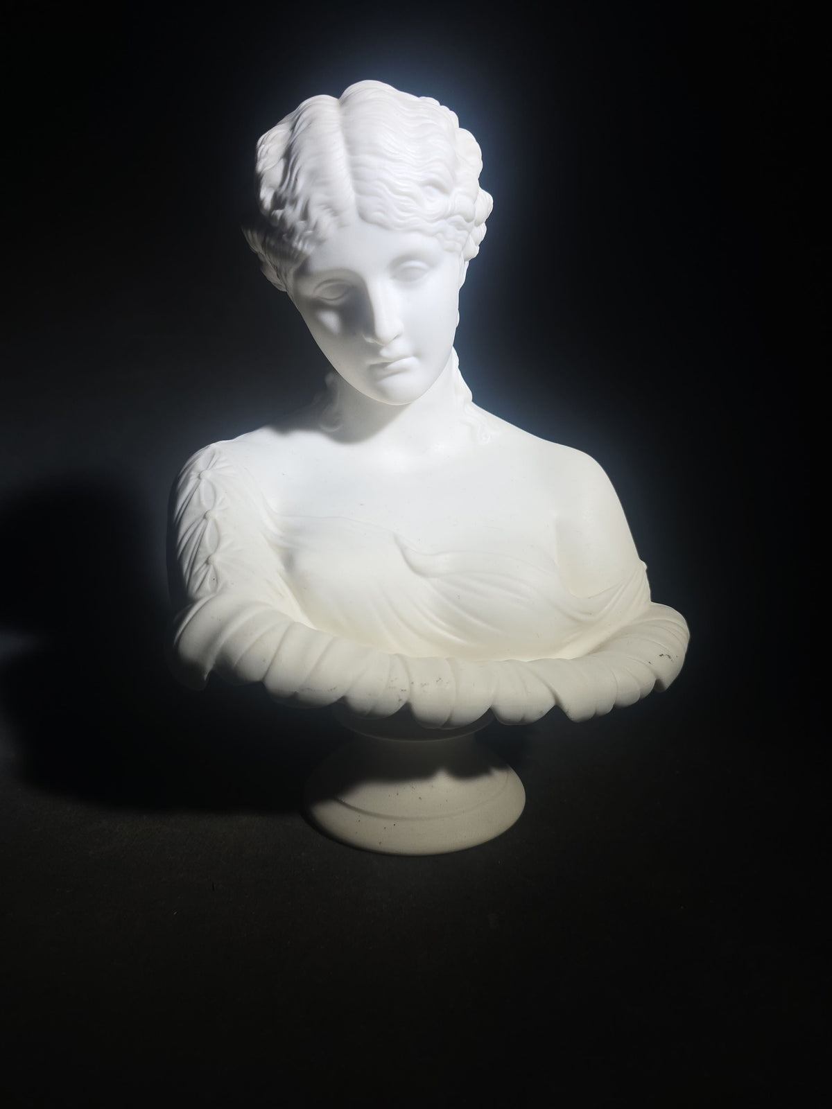 Vintage Parian Ware Bust of Clytie After the Antique Roman Marble in the British Museum