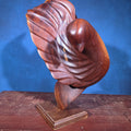 Lot 153 - Vintage Carved Wood Stylized Eagle Sculpture on Square Base, Signed with Initials, 18" H