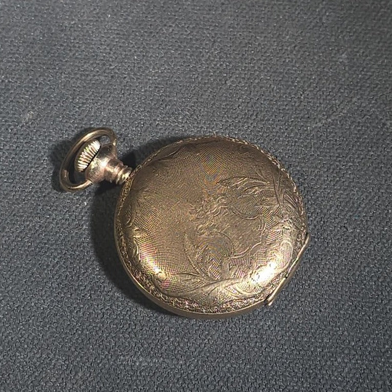 Antique Waltham Hunter Case Pocket Watch with Engraved Case, Serial No. 3496455