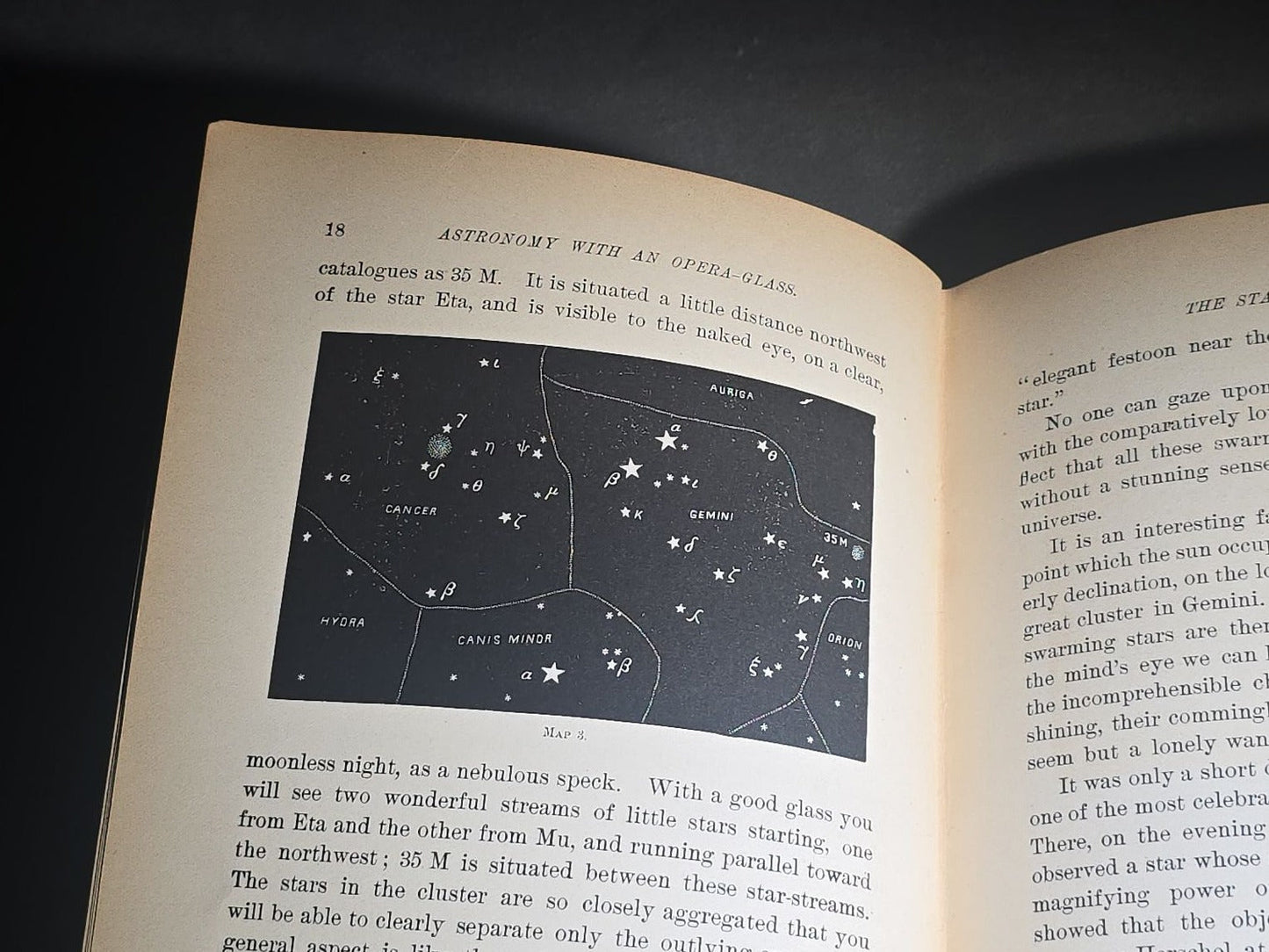 "Astronomy with an Opera-Glass" Antique Astronomy Book by Garrett P. Serviss, Eighth Edition with Appendix, Published by D. Appleton and Company, New York, 1910