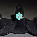 Lot 085 - Trio of Vintage Southwestern Sterling Silver and Turquoise Rings Including Turquoise Inlay Star and Two Heart Cabochon Rings, Total Weight 4.27 g