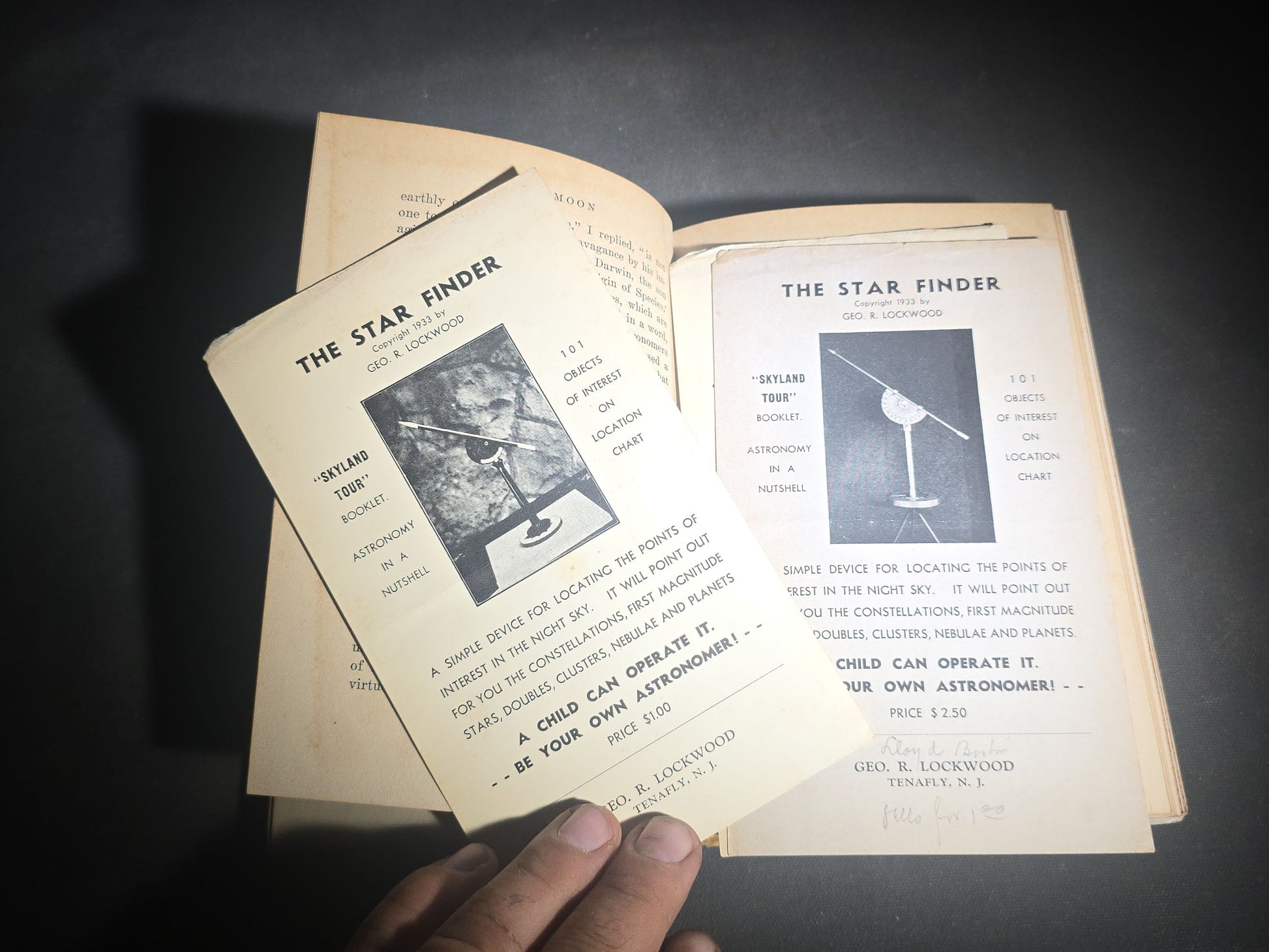 "The Moon: A Popular Treatise" Antique Astronomy Book by Garrett P. Serviss, Published by D. Appleton and Company, New York, 1907, with Laid-In Star Finder Advertisements