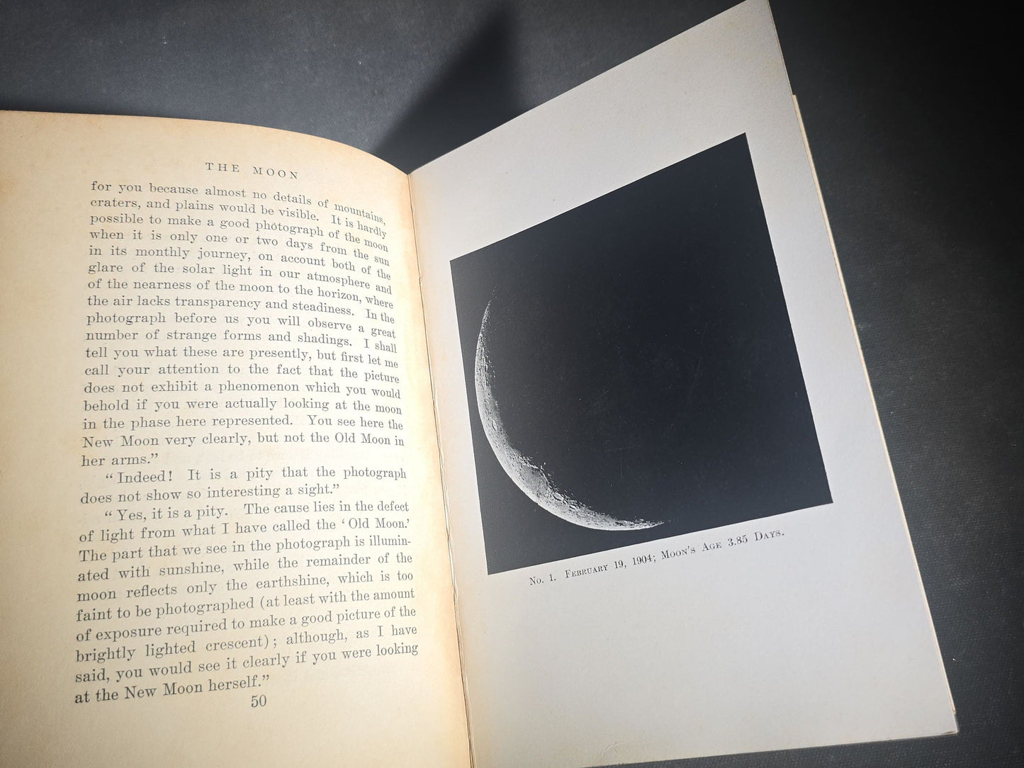 "The Moon: A Popular Treatise" Antique Astronomy Book by Garrett P. Serviss, Published by D. Appleton and Company, New York, 1907, with Laid-In Star Finder Advertisements