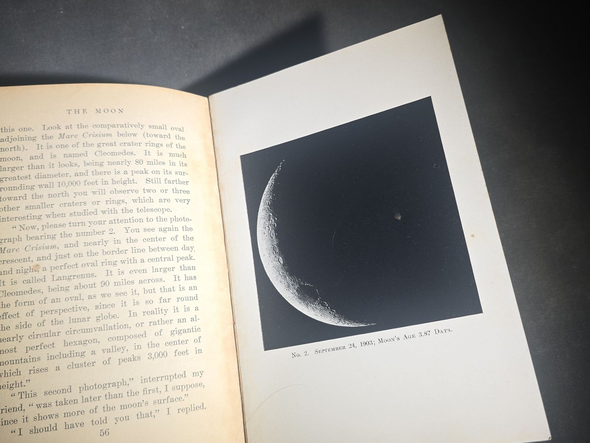 "The Moon: A Popular Treatise" Antique Astronomy Book by Garrett P. Serviss, Published by D. Appleton and Company, New York, 1907, with Laid-In Star Finder Advertisements