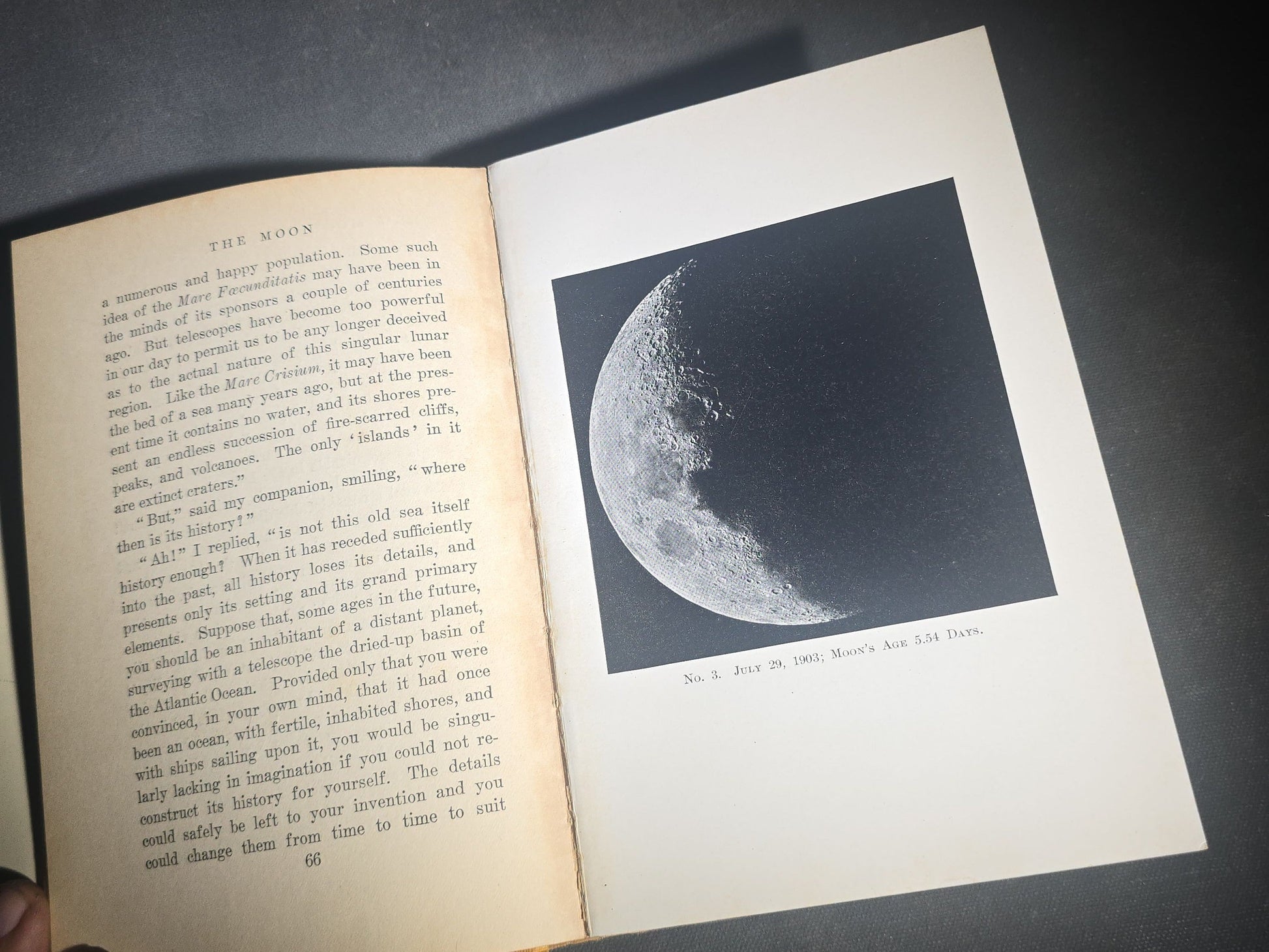 "The Moon: A Popular Treatise" Antique Astronomy Book by Garrett P. Serviss, Published by D. Appleton and Company, New York, 1907, with Laid-In Star Finder Advertisements