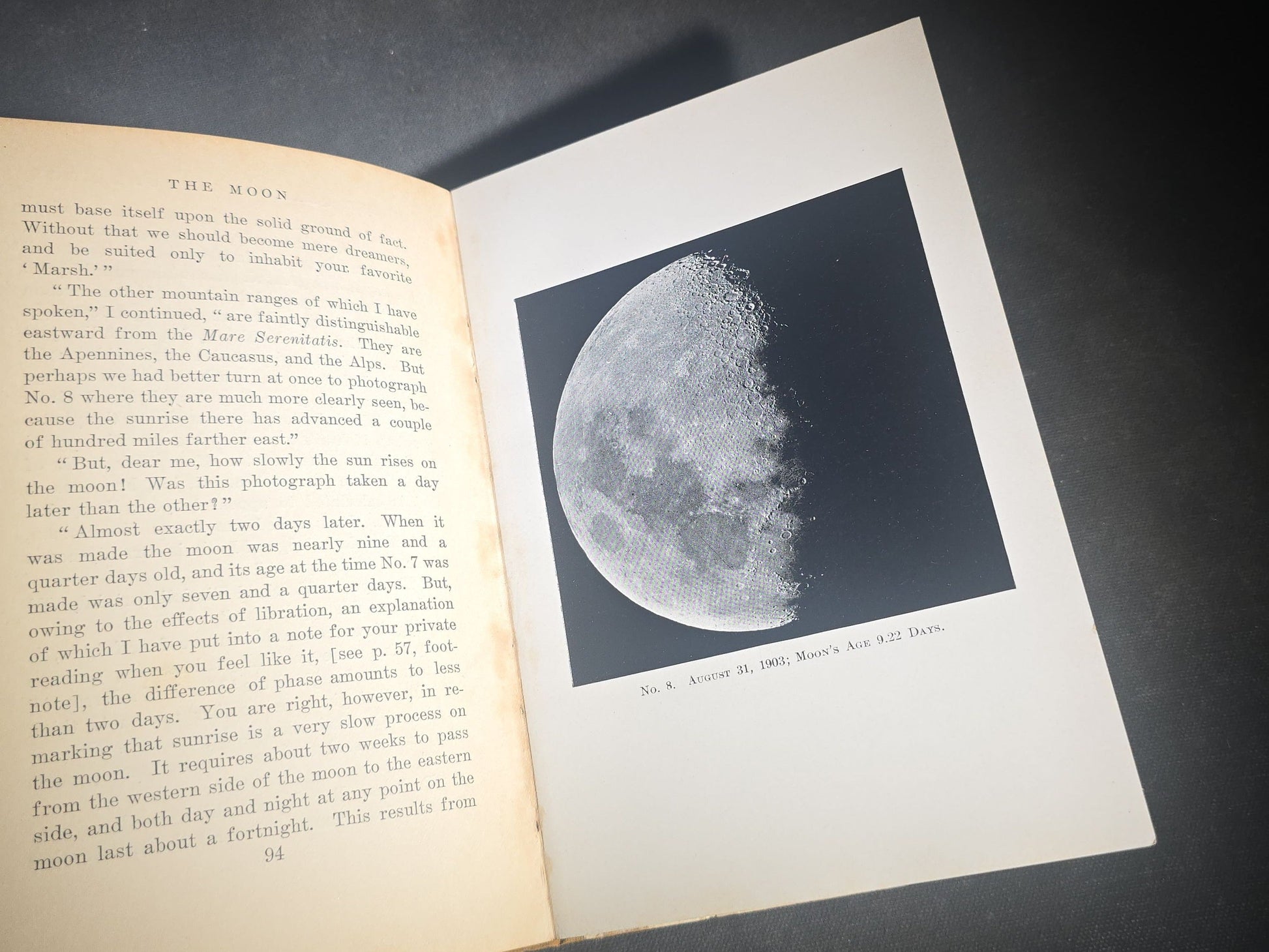 "The Moon: A Popular Treatise" Antique Astronomy Book by Garrett P. Serviss, Published by D. Appleton and Company, New York, 1907, with Laid-In Star Finder Advertisements