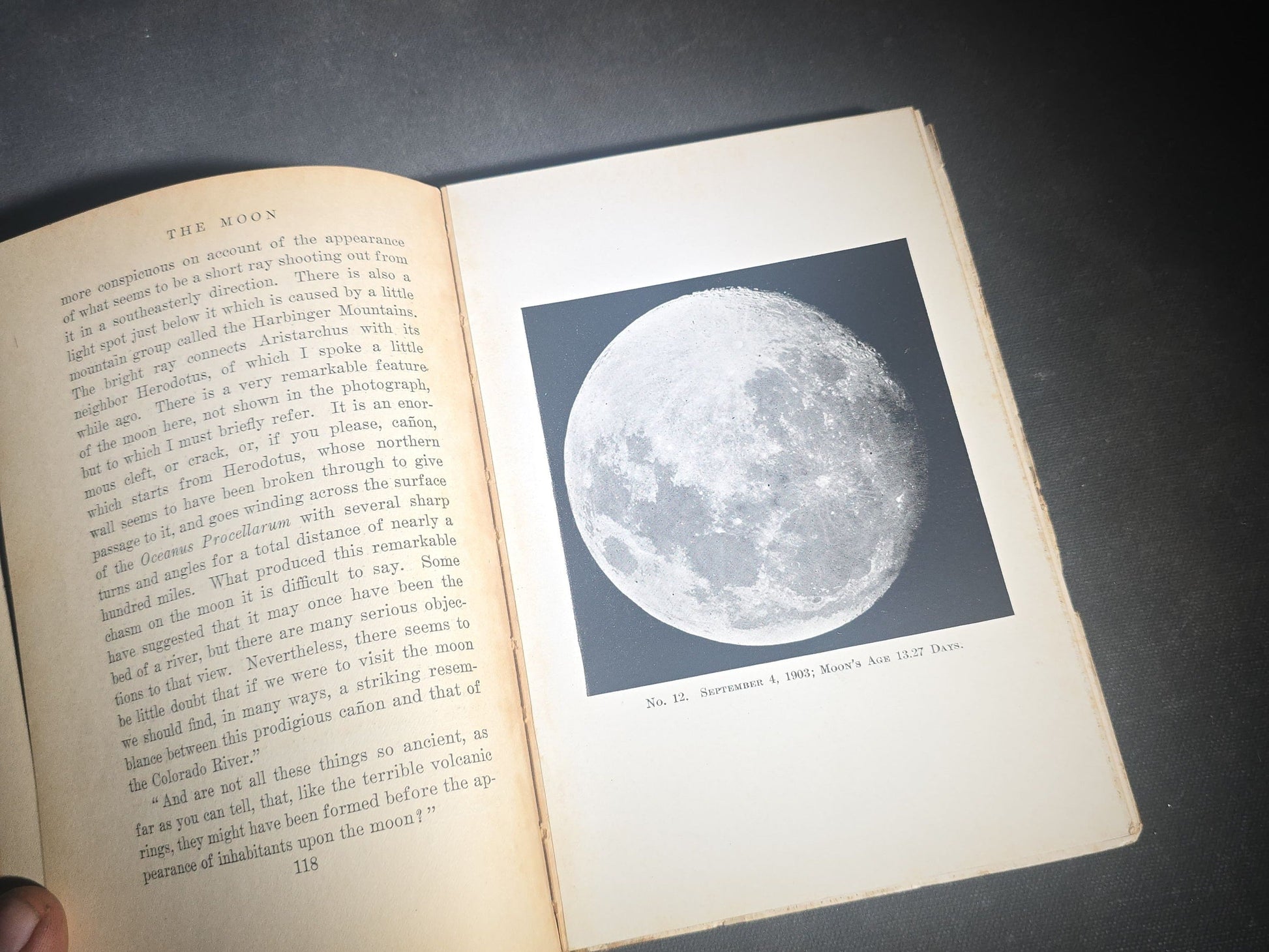 "The Moon: A Popular Treatise" Antique Astronomy Book by Garrett P. Serviss, Published by D. Appleton and Company, New York, 1907, with Laid-In Star Finder Advertisements